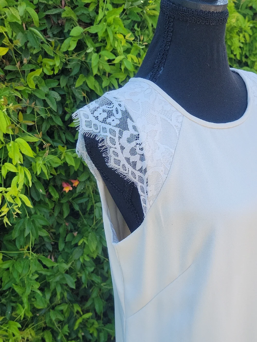 J. Crew Cream Women's Dress With Lace Sleeves Sz  10